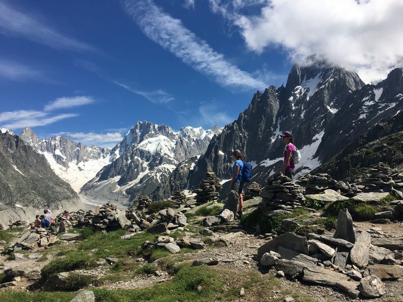 The Dru, the Aiguille Verte, the Grepon... all high above the Mer de Glace glacier.