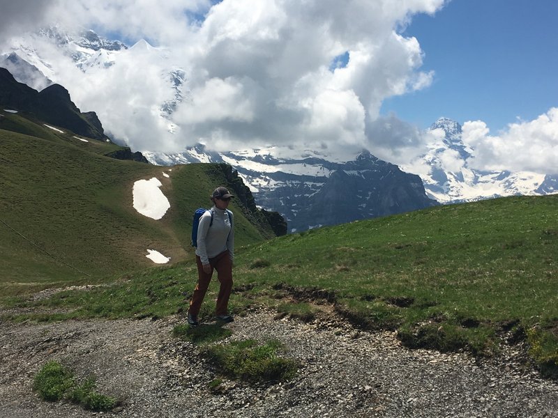 Hiking near the moody Jungfrau.