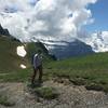 Hiking near the moody Jungfrau.