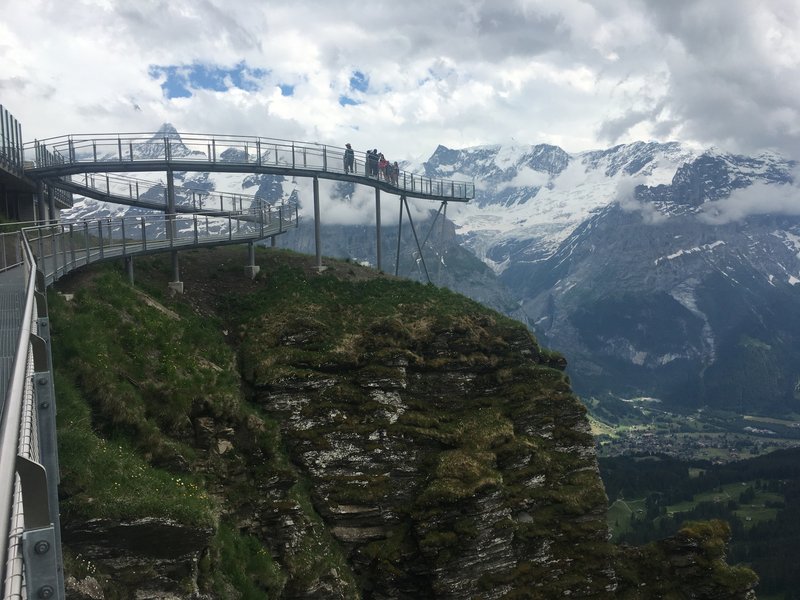 The "cliff walk" at the top of the First lift.