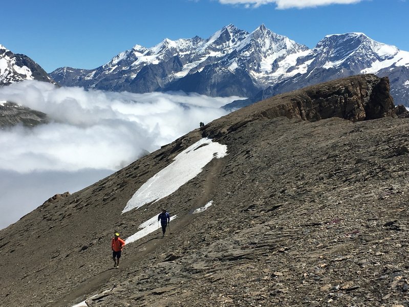 Incredible views back to the Rothorn, if you remember to turn around from that Matterhorn.