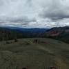 Hiking up to Navaho Pass on a cloudy day.