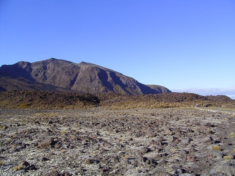 Lava flats below Devil's Staircase, Mangatepopo Stream.