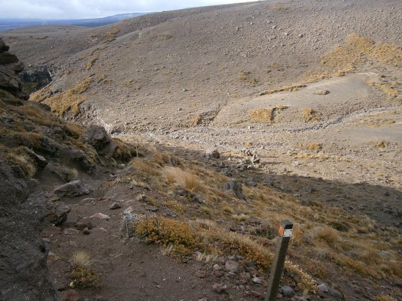 Descending on rough trail towards Waihohonu.