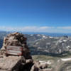 Descending from Longs Peak summit to The Narrows.