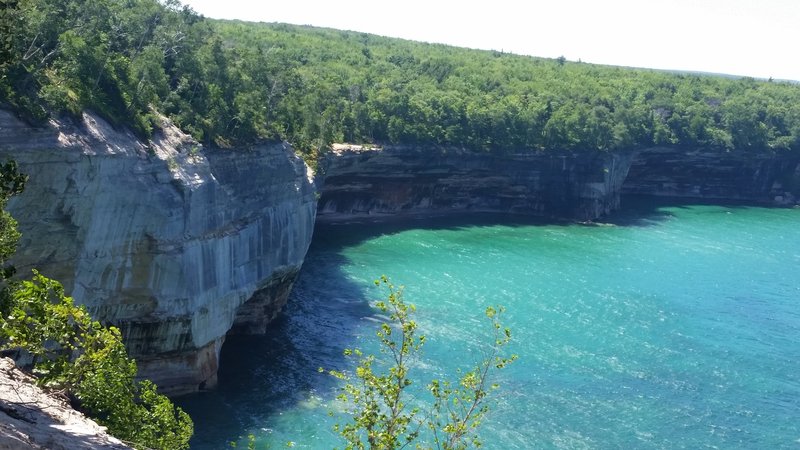 Pictured Rocks hang above pristine waters.