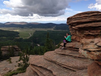 Pancake Rocks trail overlooking Cripple Creek Highway