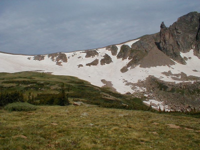 Had to do a nice climb over the cornice at Devils Thumb Pass on July 1st, 2006.