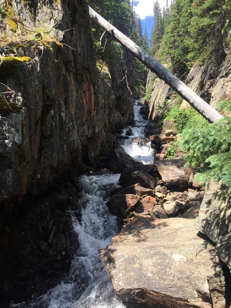 Waterfalls, cascades, and cliffs are everywhere along the first part of the Missouri Lakes Trail.