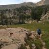 Heading into Alaska Basin on the South Teton Trail #027.