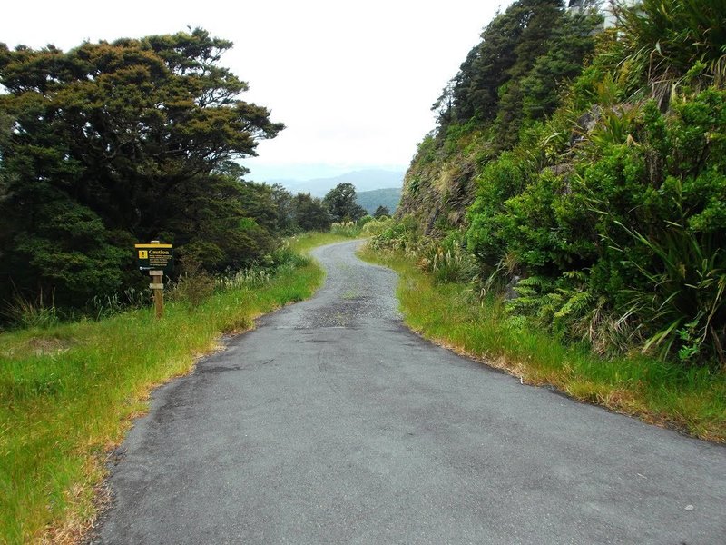 A tiny bit of sealed road in the last hundred meters.