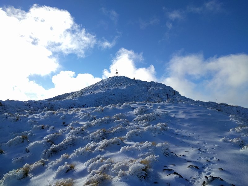 Early pre-season snow near Holdsworth summit.