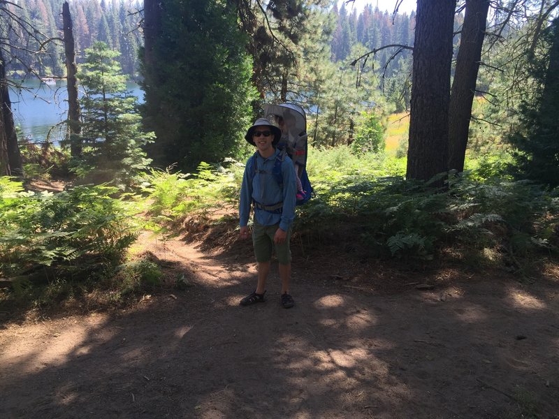 Hiking with our junior adventure buddy. This trail was wide and clear enough for her to get out and hike on her own as well.