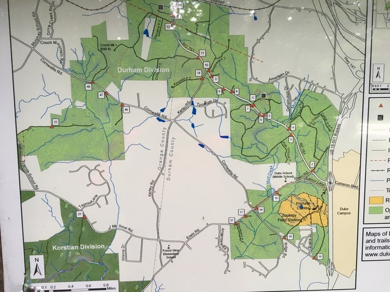 Trail map located at trailhead.