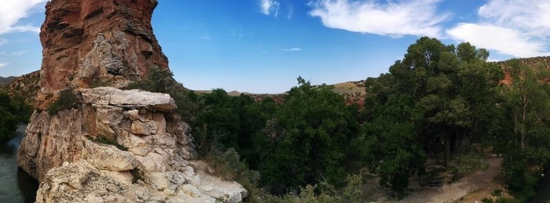 Pano of the park from the top of the Natural Bridge.