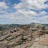 Hikers enjoying their reward for a long climb atop Donner Peak. with permission from George Lamson