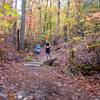 The longest section of trail includes five bridges crossing over a small creek.