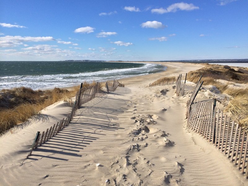 Sand and surf.