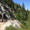 Heading up Cascade Falls.