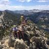 Looking at Stony Ridge Lake and the Desolation Wilderness from the top of Rubicon Peak