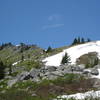 View looking up to Granite Mountain Lookout