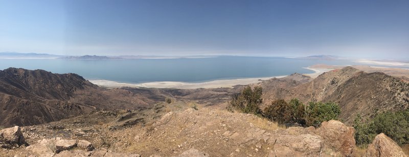 North west view of the Great Salt Lake from the top of Frary Peak.