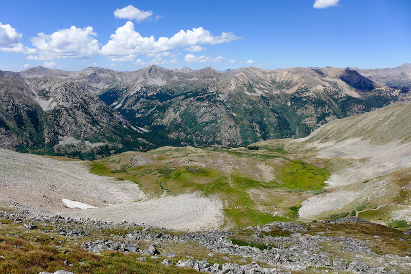 Looking down on the trail back to camp.