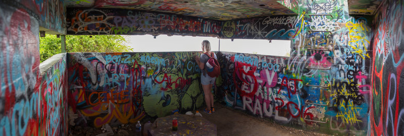 Inside the pillbox on Pill Box Trail.