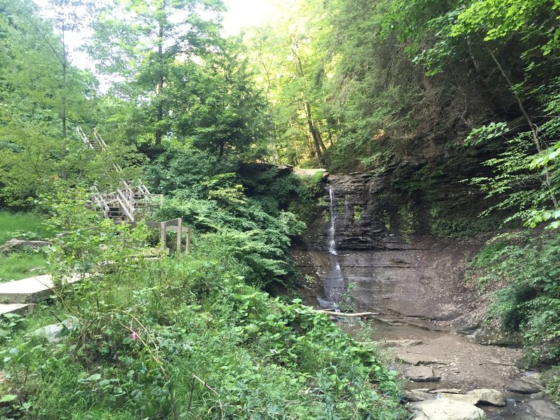 Great waterfall mid-trail. Water level is currently low.