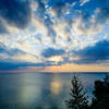 Catching the sunrise on a bluff overlooking Lake Michigan.