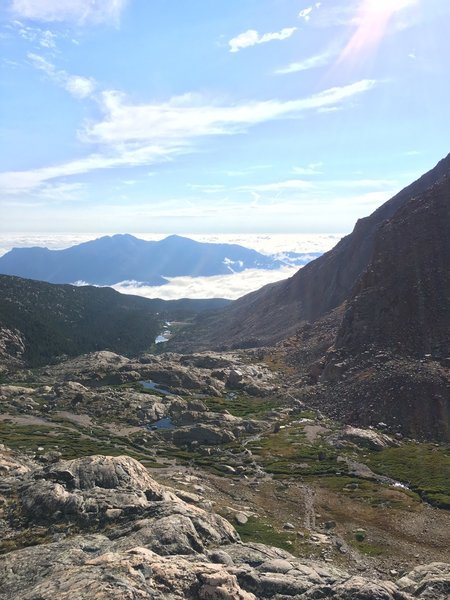 Chasm Lake Trail- view from top of Lake out