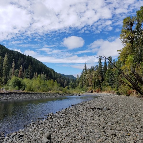 Looking upriver. We reached this area on a small side trail.