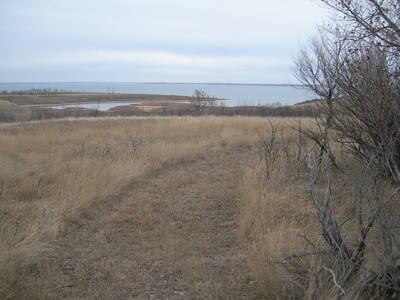 The view of Lake Sakakawea from along the Shoreline Trail.