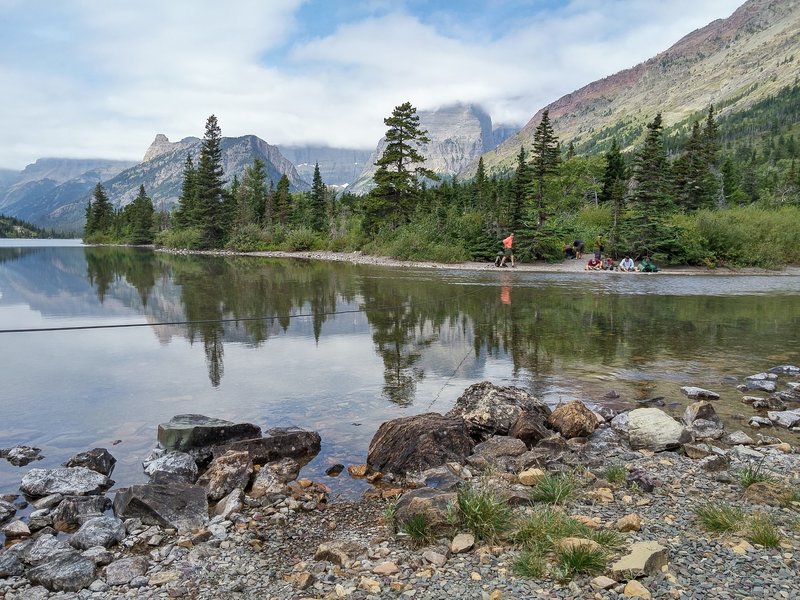 Crossing the ford at the east end of Cosley Lake.