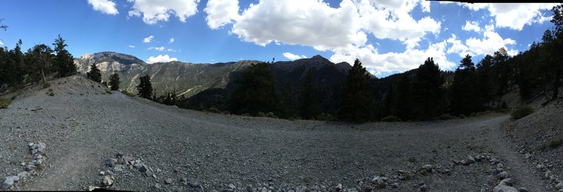 Panorama of Lee Canyon from the Bristlecone and Bonanza trail junction.