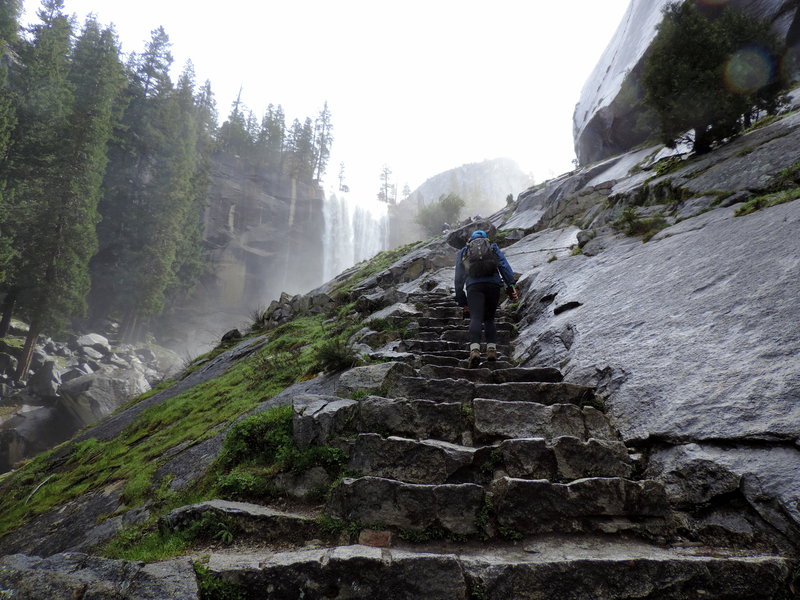 Start of the Mist Trail, just beneath Vernal Falls.