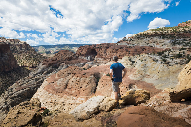 Catching a glimpse of Cassidy Arch in Capitol Reef National Park. Photo credit: NPS/Jane Merritt.