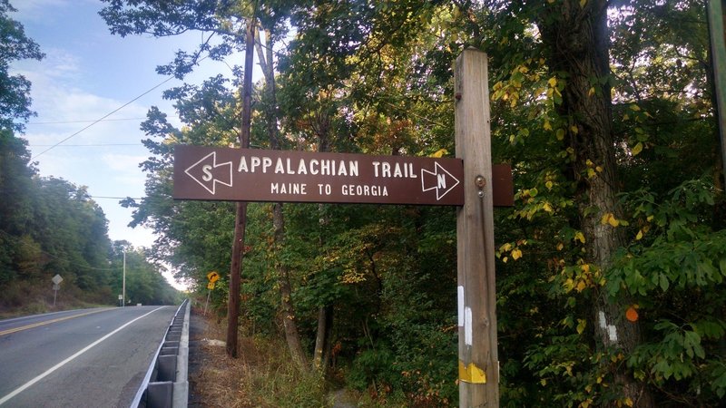 AT Sign (looking north): Appalachian Trail - Fox Gap PA to Columbia Gas Pipeline