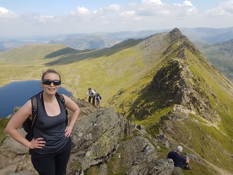 Looking back to the Striding Edge.