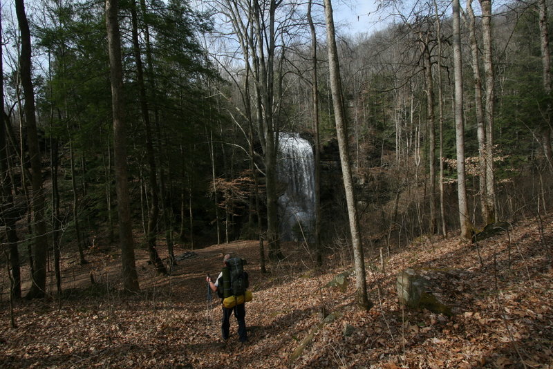 Hiking toward the falls.