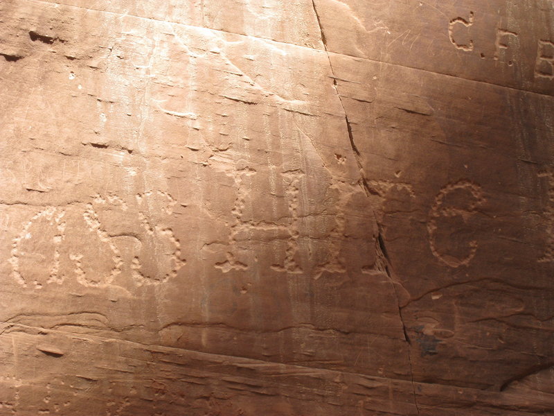 A close-up look at some of the names on the Pioneer Register.