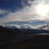 Denali peeks out of the clouds.