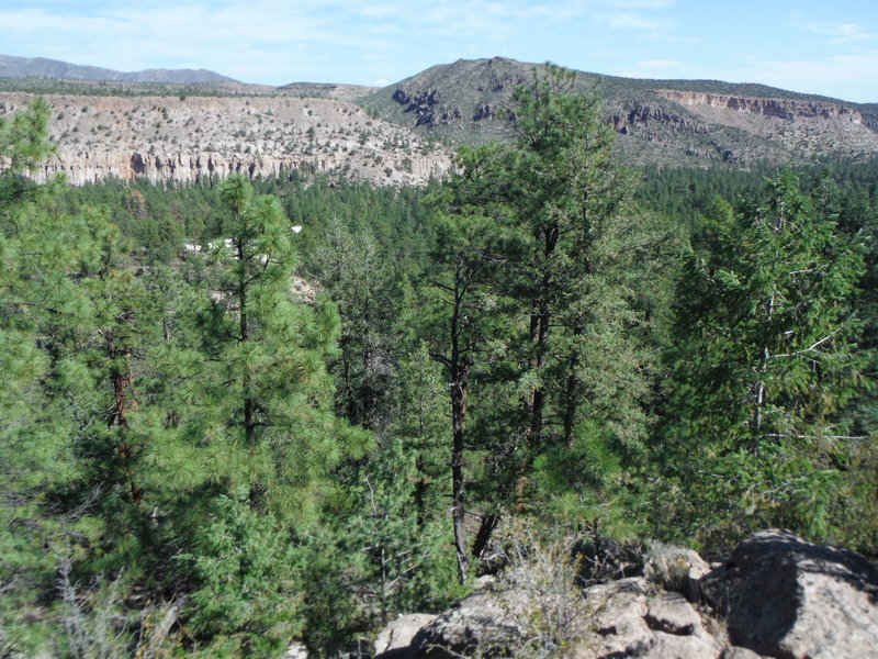 Guaje Mountain looking north from the Barranca Mesa Crossing Trail.