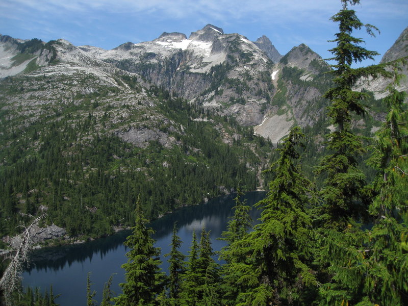 Looking down to Thornton Lakes.