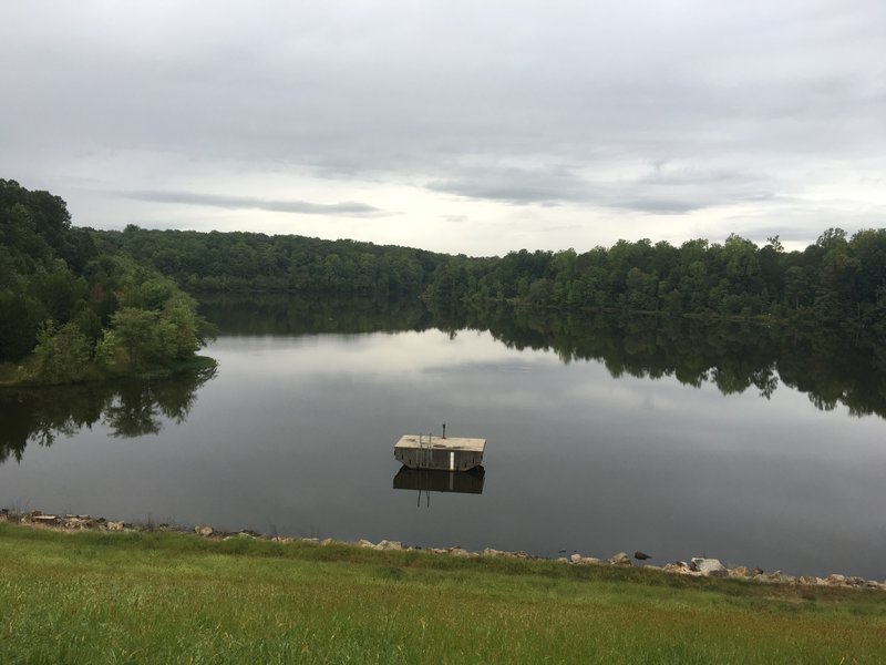 View of Mercer Lake looking west from top of dam.