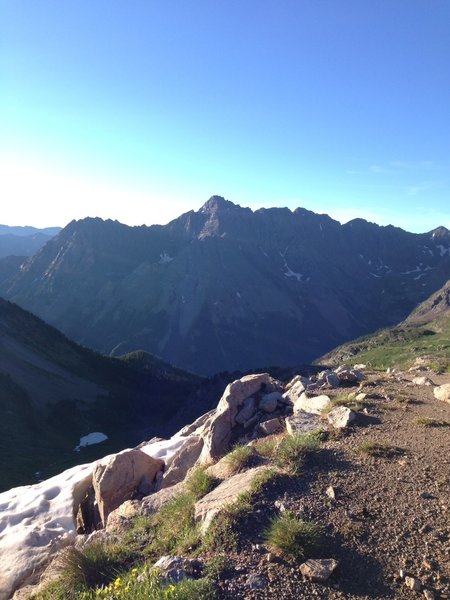 Buckskin summit looking back at Pyramid Peak.