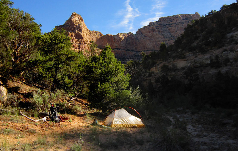 Upper Dark Canyon and a campsite for the night. with permission from AcrossUtah