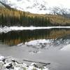 Snow Capped peaks reflecting in Strawberry Lake.