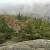 Cloudy day on top of Stowe Pinnacle.