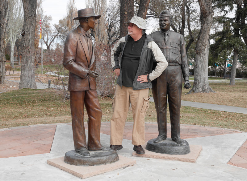 Dr. Robert Oppenheimer and General Leslie Graves with consultant Jay Galvin.